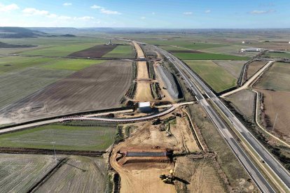 Obras de la Línea de Alta Velocidad Palencia-Cantabria.