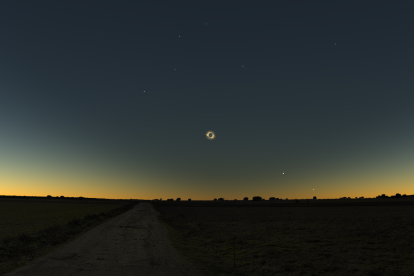 Recreación del eclipse en Íscar