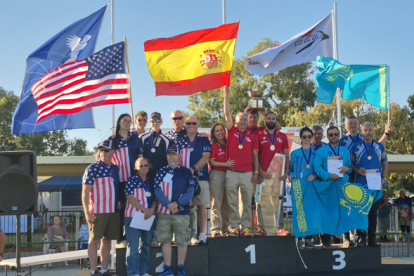 Podio del Campeonato del Mundo de Vuelo Circular F2D.