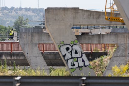 El viaducto de los Tramposos de la variante de mercancías.
