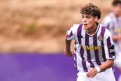 Sergio Merino, con el Juvenil A blanquivioleta.