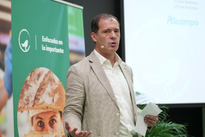 Carlos Pedreira, CEO de Alcampo, durante la presentación del Informe de Actividad y RSC 2025 de Alcampo