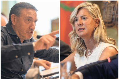 Francisco Ferreira e Irene Carvajal, ayer, en el pleno del Ayuntamiento de Valladolid.