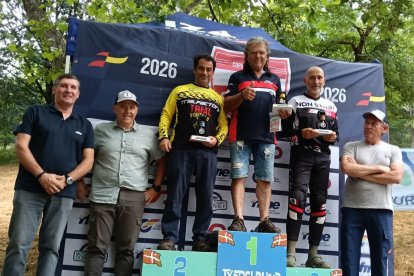 Podio de la cuarta prueba de la Copa de España de Trial de Clásicas.