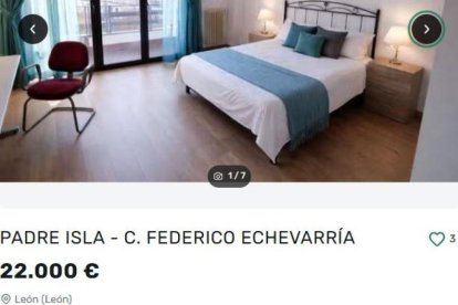Anuncio de un piso en León para ver el eclipse por 22.000 euros.