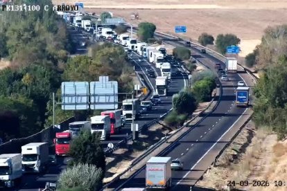 Retención del tráfico en la A-62 durante la mañana de este jueves