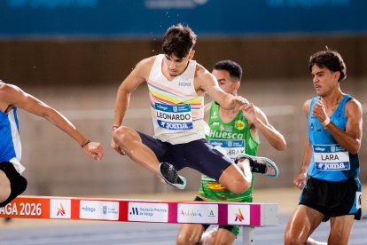 Rubén Leonardo durante una prueba de 3.000 obstáculos.