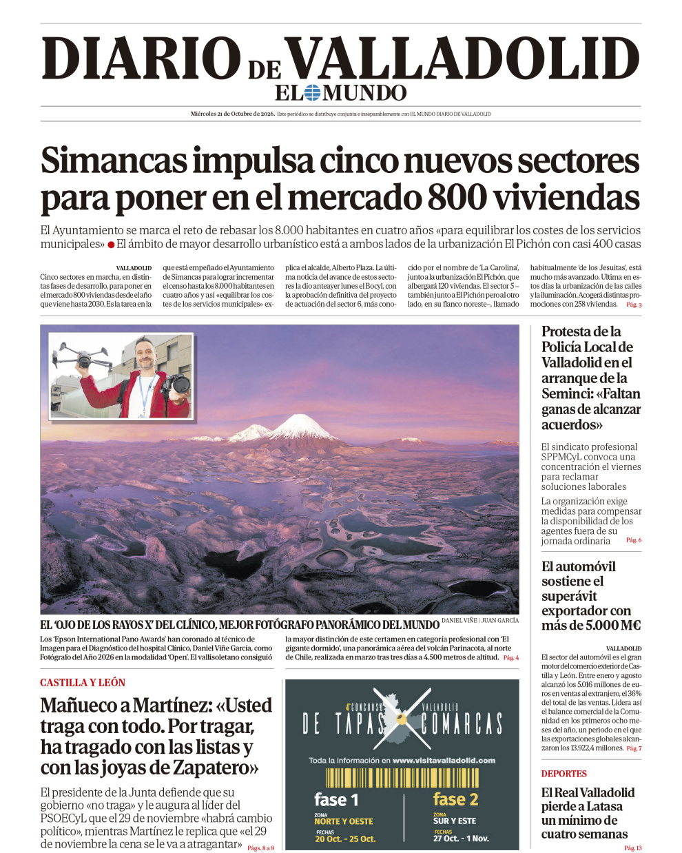 Portada del 21 de octubre
