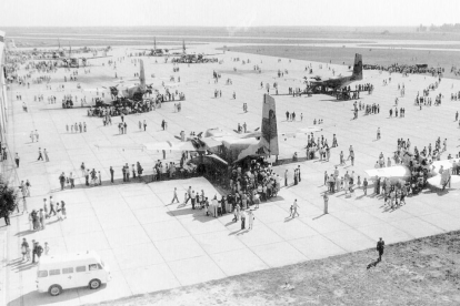 Vista de las instalaciones del Aeropuerto de Villanubla hace años