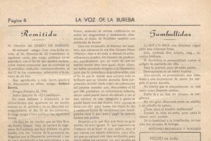 'Zambullidas', artículo de Antonio Benaiges, 'El maestro que prometió el mar', publicado en el periódico 'La Voz de la Bureba'.