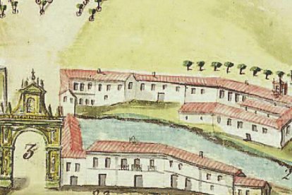 El antiguo Hospital San Juan de Dios en el mapa de Diego Pérez en 1780