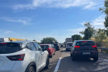 Las retenciones en la A-62 en Valladolid