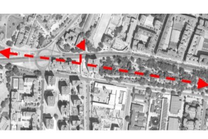 Imagen de la extensión del nuevo carril bici de la calle Eras
