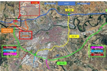 Desvío de tráfico de la calzada derecha de la A-62.