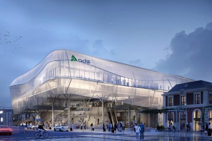 Recreación virtual de la nueva estación de tren de Campo Grande de Valladolid.