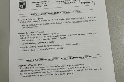 Bloque 2 del examen de Lengua y Literatura II