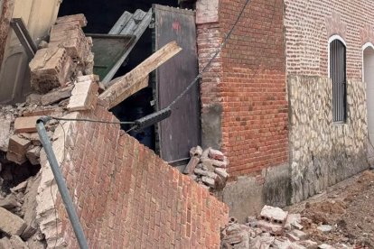Derrumbe de la pared de una panera en Rodilana, Medina del Campo.