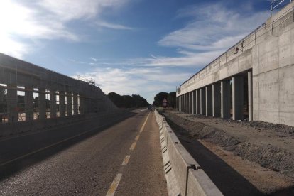 Estado de las obras del enlace ferroviario de la U de Olmedo este jueves