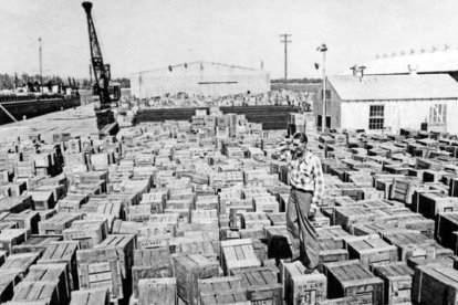 Una imagen de las cajas con las piedras de Sacramenia, ya en EEUU