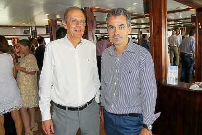 Tomás Pérez (Aguas de Valladolid) y Jesús García (director de Aquona)
