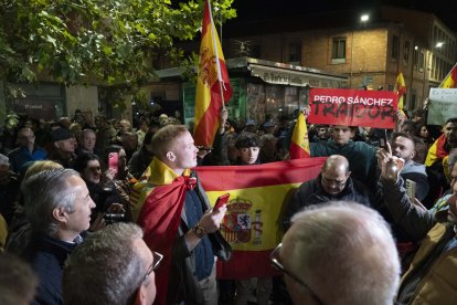 Concentración en la sede del PSOE de Valladolid contra la amnistía. ICAL