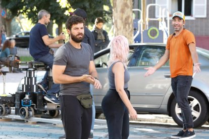 Francisco Ortiz, uno de los protagonistas de 'Memento Mori', durante el rodaje en Valladolid. J.M. LOSTAU