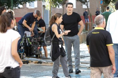 Yon González, uno de los protagonistas de 'Memento Mori', durante el rodaje en Valladolid. J.M. LOSTAU