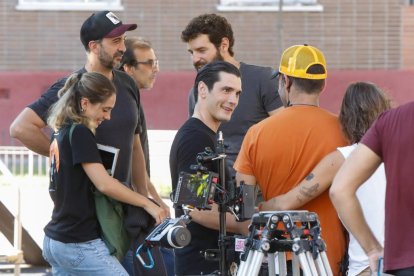 Yon González y Francisco Ortiz en pleno rodaje de 'Memento Mori' en Valladolid. J.M. LOSTAU