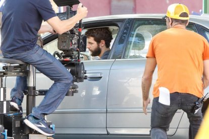 Francisco Ortiz, uno de los protagonistas de 'Memento Mori', durante el rodaje en Valladolid. J.M. LOSTAU