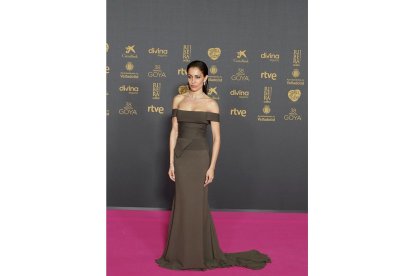 Hiba Abouk en la alfombra roja de la 38 edición de los Premios Goya en Valladolid. -ICAL