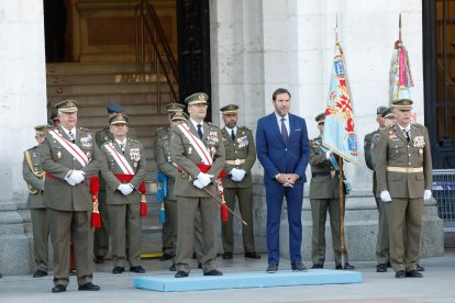 JUAN MIGUEL LOSTAU. 25/07//2022. VALLADOLID. COMUNIDAD DE CASTILLA Y LEÓN. PLAZA MAYOR. PARADA MILITAR CON MOTIVO DE LA CELEBRACIÓN DE LA FESTIVIDAD DEL APÓSTOL SANTIAGO.