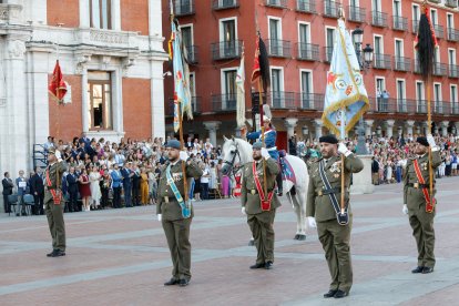 JUAN MIGUEL LOSTAU. 25/07//2022. VALLADOLID. COMUNIDAD DE CASTILLA Y LEÓN. PLAZA MAYOR. PARADA MILITAR CON MOTIVO DE LA CELEBRACIÓN DE LA FESTIVIDAD DEL APÓSTOL SANTIAGO.