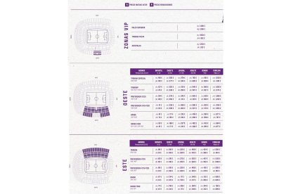 Precios abonos Tribunas. / RVCF