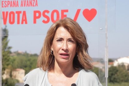La ministra de Transportes, Movilidad y Agenda Urbana, Raquel Sánchez, durante su visita este lunes a Zamora.- ICAL