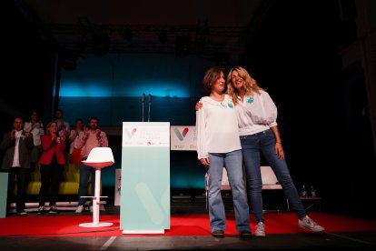 La ministra de Trabajo y Economía Social y vicepresidenta segunda del Gobierno, Yolanda Díaz, respalda a la candidata de Valladolid Toma la Palabra (VTLP) a la Alcaldía, María Sánchez. ICAL