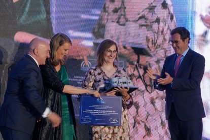 María de la Paz Robina al recoger el Premio CEOE Castilla y León. / ICAL