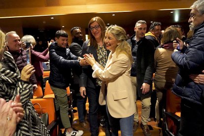 Acto de escucha de la plataforma Sumar en Valladolid con la presencia de la vicepresidenta del Gobierno y ministra de Trabajo y Economía Social, Yolanda Díaz. ICAL