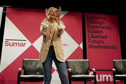Acto de escucha de la plataforma Sumar en Valladolid con la presencia de la vicepresidenta del Gobierno y ministra de Trabajo y Economía Social, Yolanda Díaz. ICAL