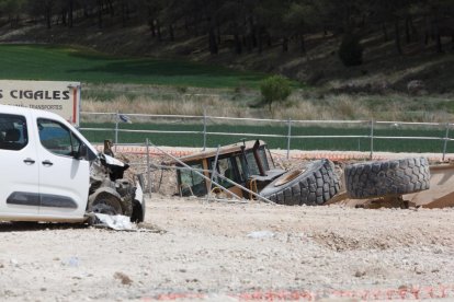 Accidente laboral con un fallecido y un herido en la A-11 en Valbuena de Duero de Valladolid.-PHOTOGENIC