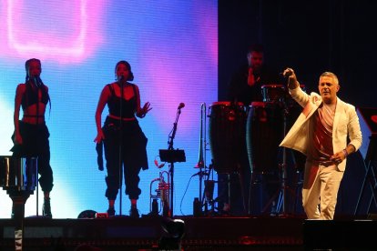 El artista Alejandro Sanz, durante su concierto en el estadio Jos? Zorrilla de Valladolid