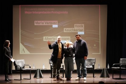 María Vázquez, Hovik Keuchkerian y Alberto Amman protagonizan el primer encuentro previo de nominados a los Goya en Valladolid. -ICAL