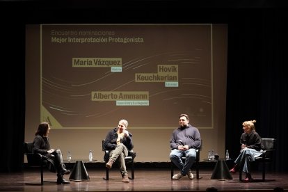 María Vázquez, Hovik Keuchkerian y Alberto Amman protagonizan el primer encuentro previo de nominados a los Goya en Valladolid. -ICAL