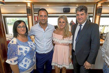 Ana de Ávila, César López (alcalde de Serrada), Rocío Romero y Manuel Fernández (alcalde de Santibáñez de Valcorba).