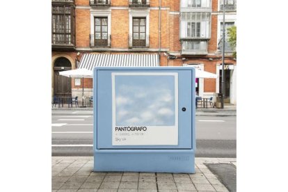 Nuevo mural 'Pantógrafo', de Rosario Maroto, en un cuadro eléctrico de la calle Miguel Íscar. -CREART VALLADOLID