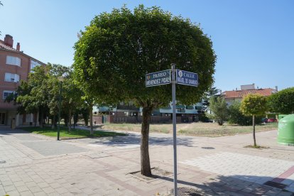Esquina del Paseo Menéndez Pidal con la calle Miguel de Unamuno .-J.M. LOSTAU