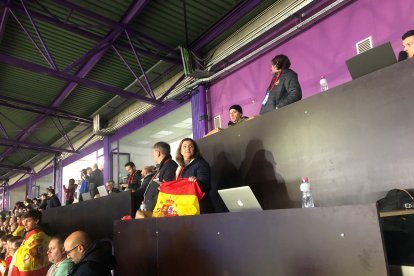 Pupitres de prensa en la Tribuna de Zorrilla. / D. M.