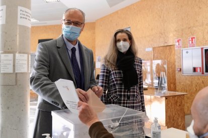 Jornada electoral en Castilla y León. Votación del candidato de Ciudadanos por Salamanca, Luis Fuentes. -ICAL