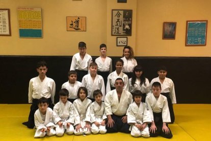 Grupo de aikido para niños.