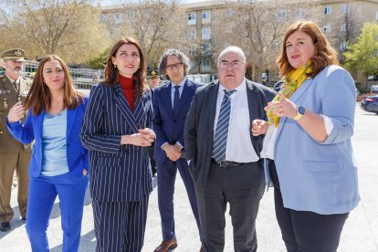 La ministra de Justicia, Pilar Llop, inaugura el edificio de la nueva sede de los juzgados de Segovia, junto a la delegada del Gobierno en Castilla y León, Virginia Barcones, entre otras autoridades.- ICAL