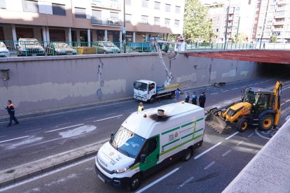 Cierre del túnel de la Circular, tras el accidente que desprendió una viga. ICAL